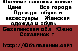 Осенние сапожки новые › Цена ­ 600 - Все города Одежда, обувь и аксессуары » Женская одежда и обувь   . Сахалинская обл.,Южно-Сахалинск г.